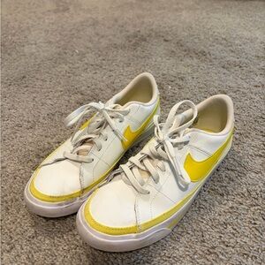 Nike White and Yellow Athletic Shoes